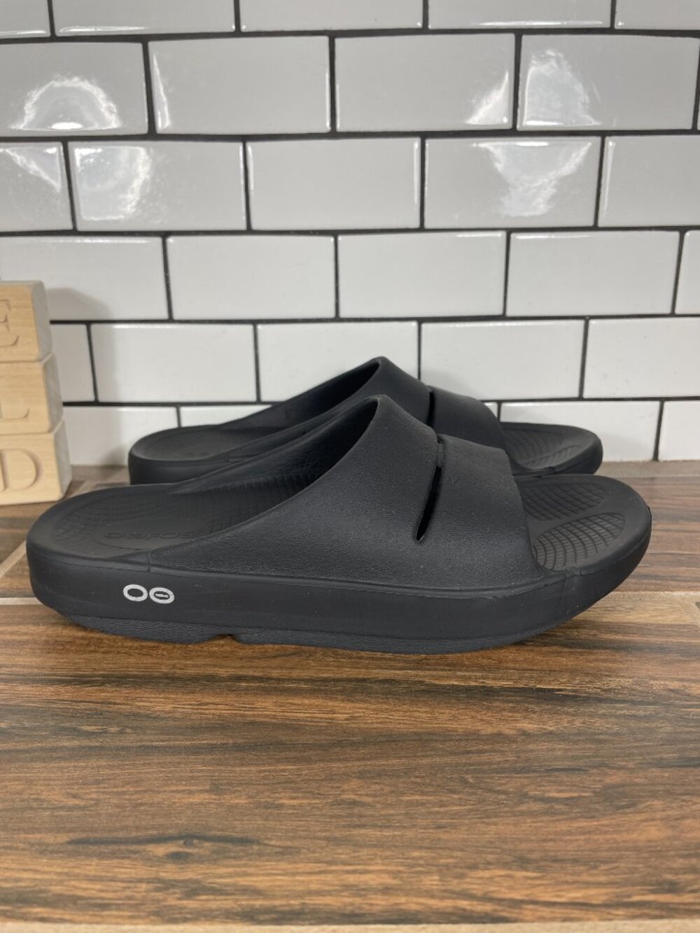 OOFOS OOahh Shoes Womens Size 7 Black Recovery Comfort Slip On Slide Sandals - Picture 3 of 14
